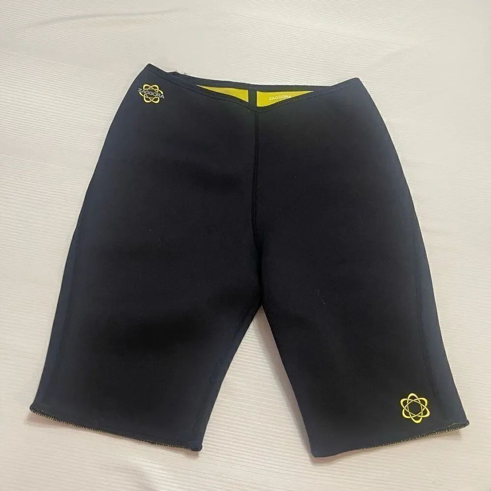 Zaggora Black Hot Pants Neoprene Sweat Shorts Size Large